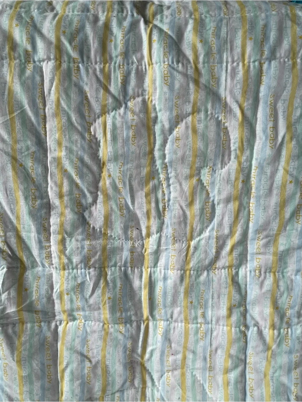 Handmade Baby Patchwork Animal Appliqué Quilt in Pastel Blue & Yellow